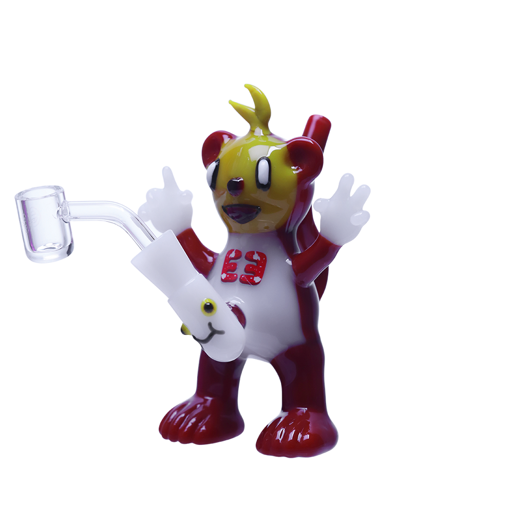 Friendly glass dude waving high