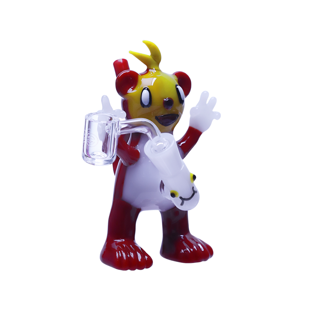Friendly glass dude waving high