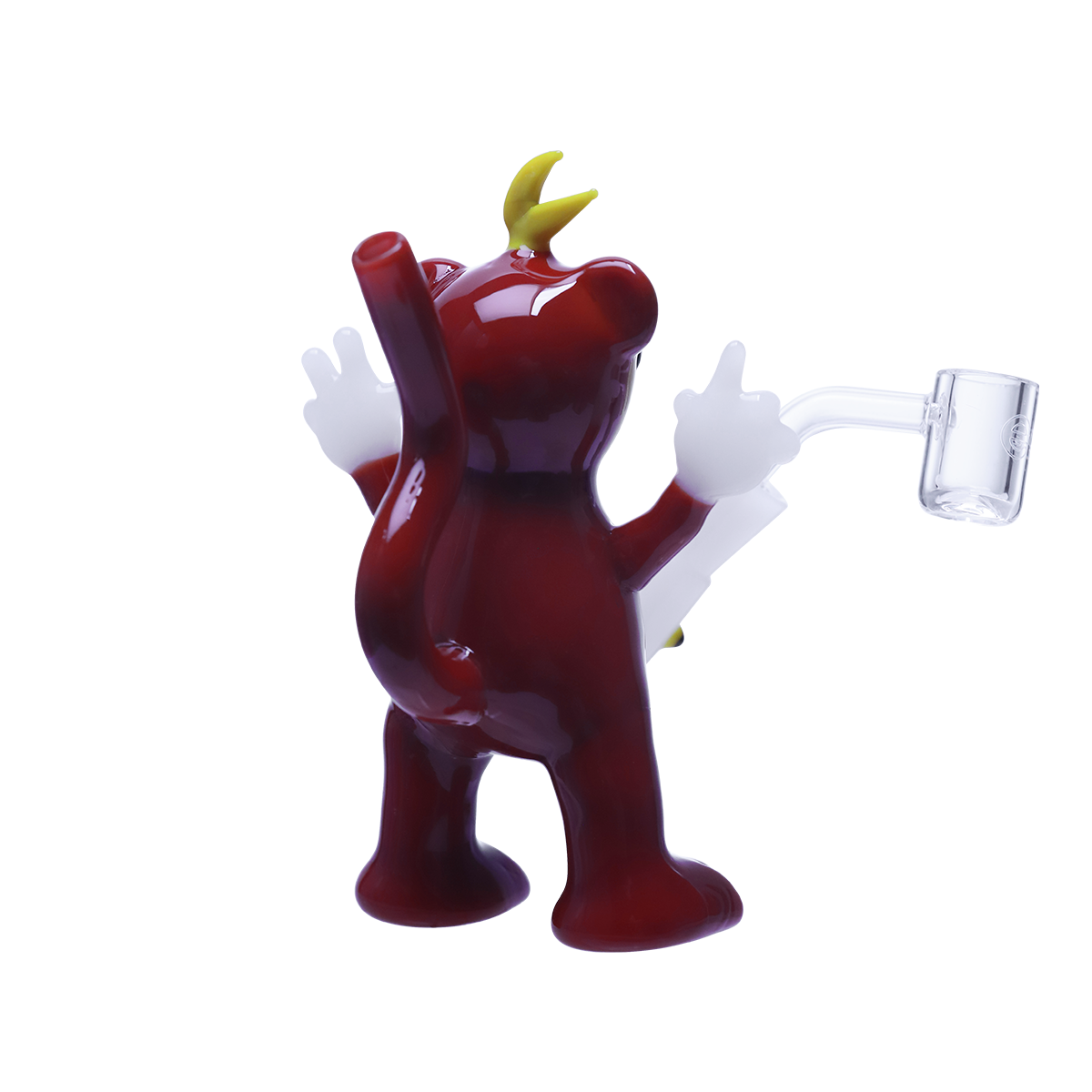 Friendly glass dude waving high