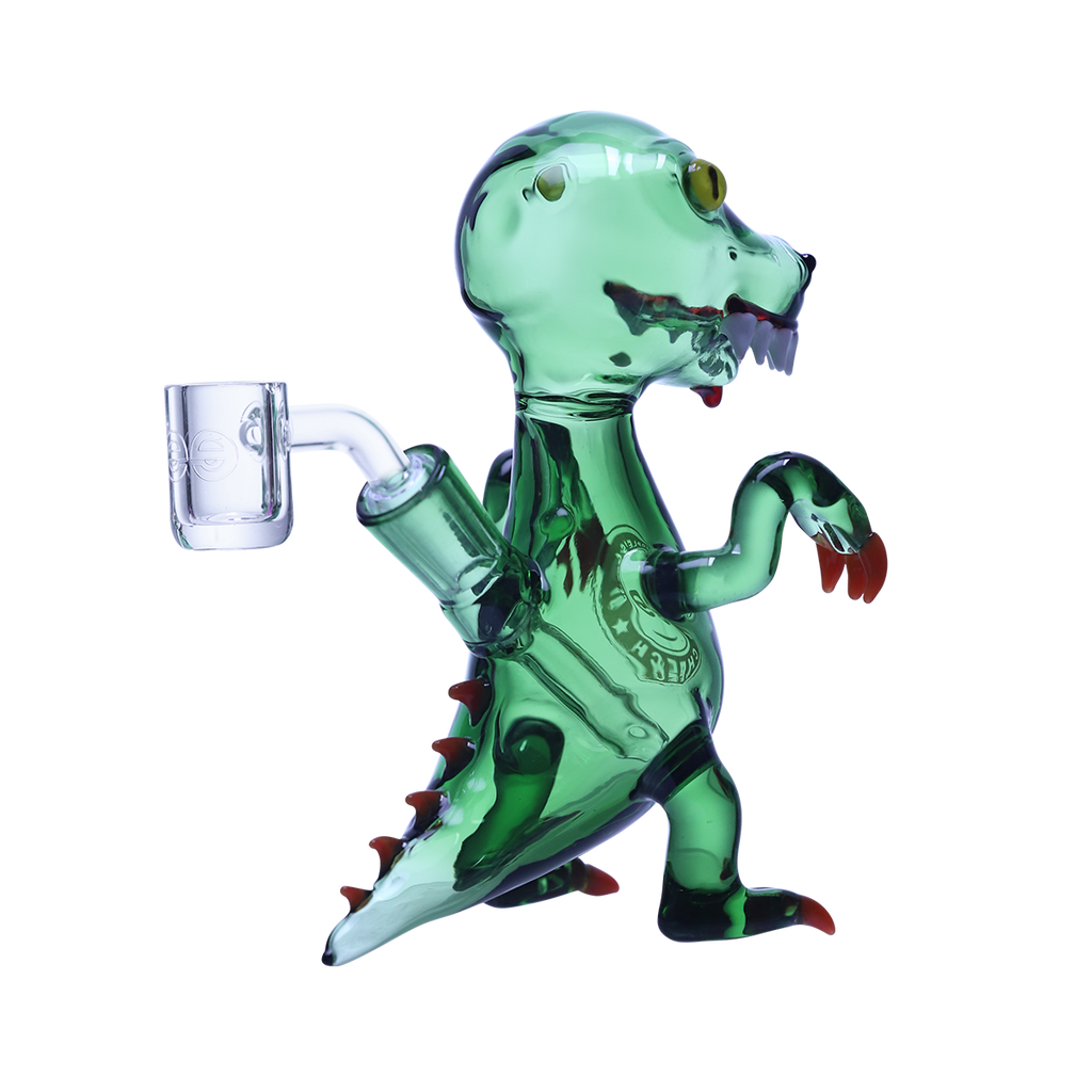Playful glass dinosaur dab rig