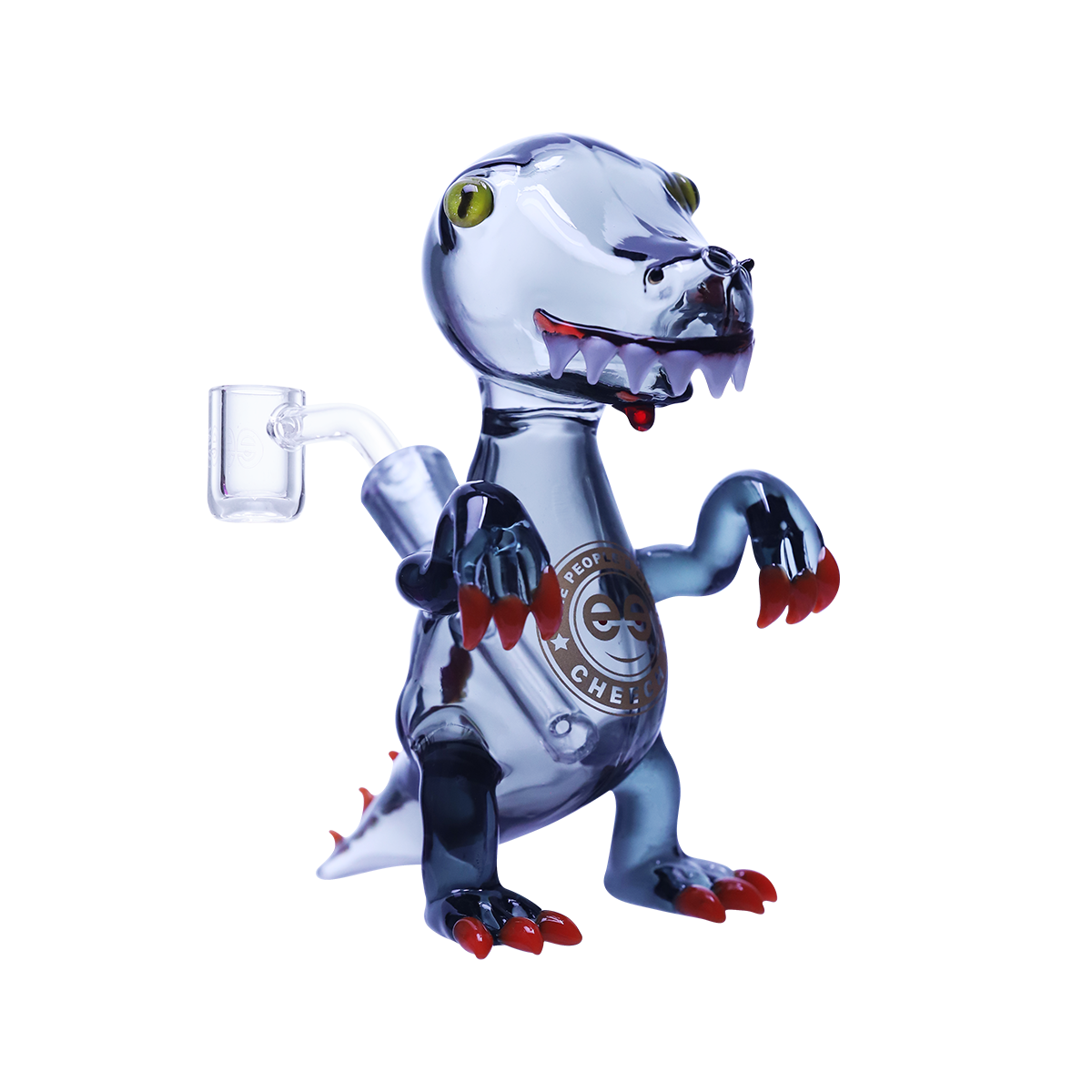 Playful glass dinosaur dab rig