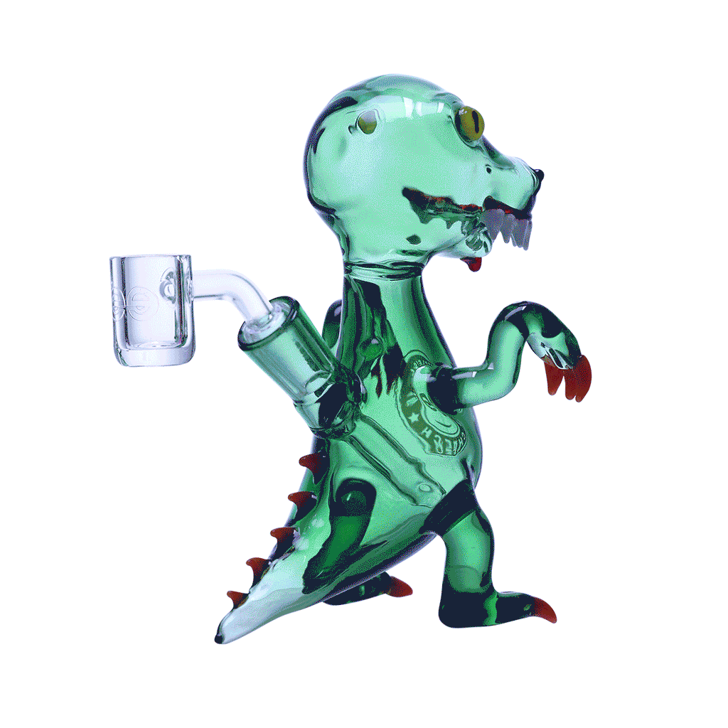 Playful glass dinosaur dab rig