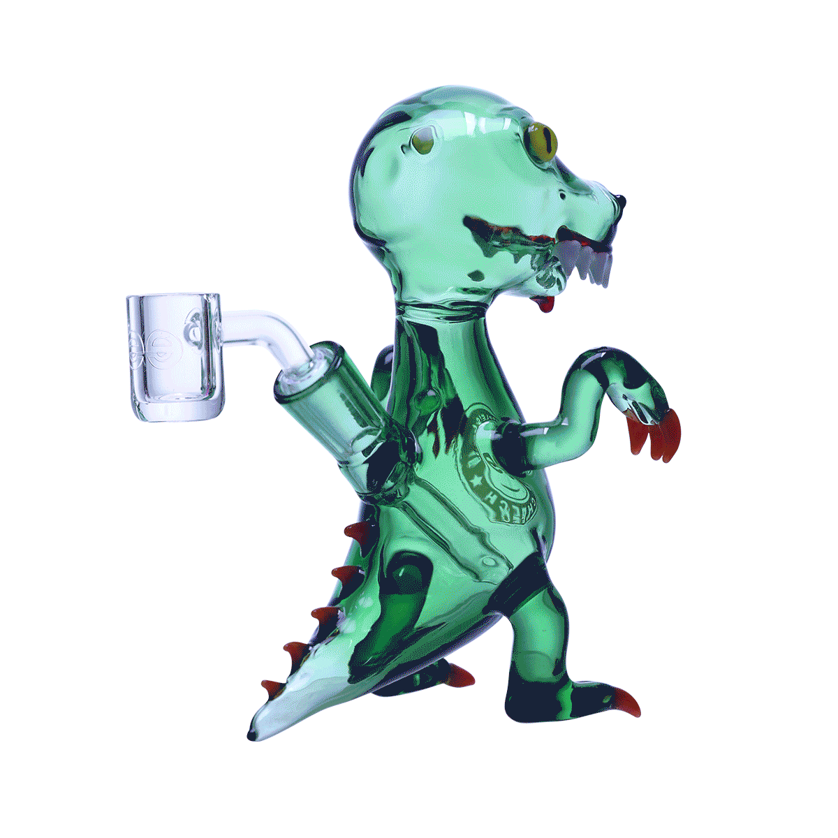Playful glass dinosaur dab rig