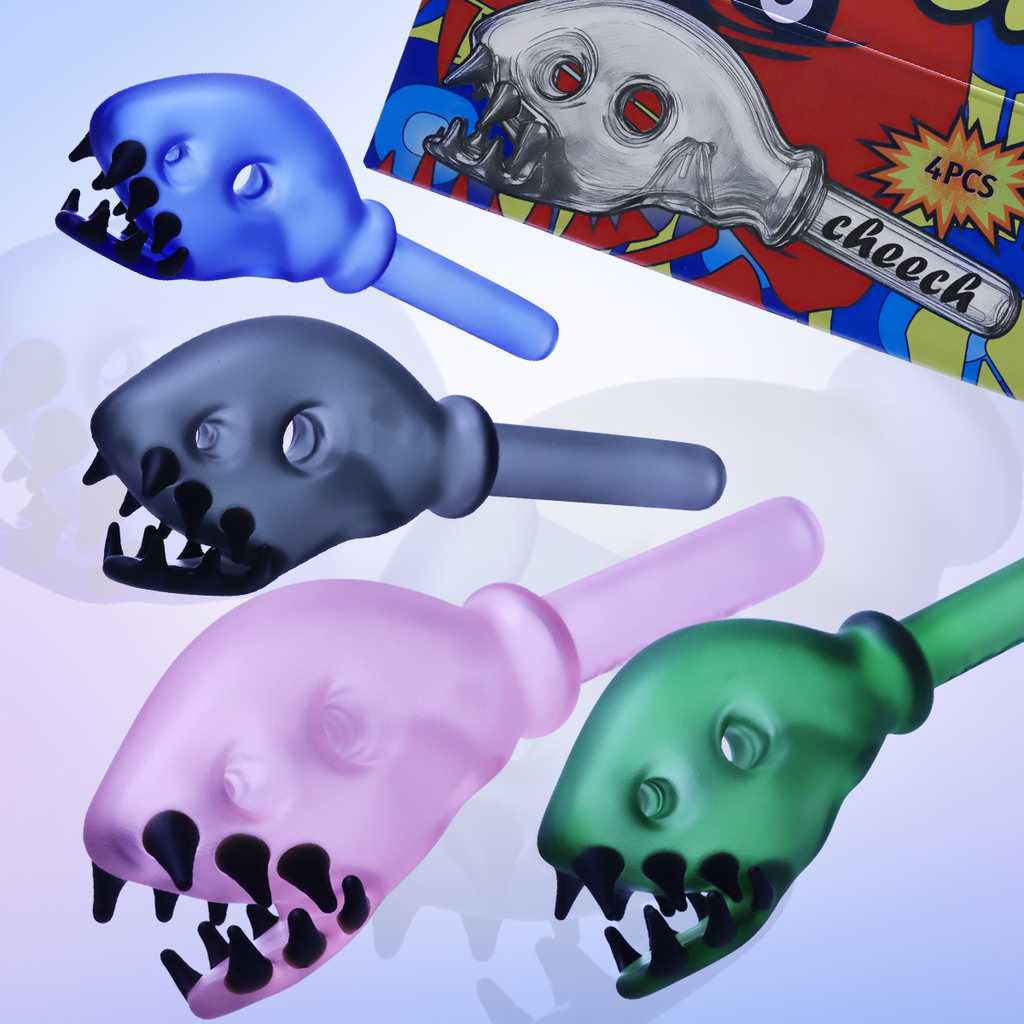 Frosted skull hand pipe- 4 in a Set
