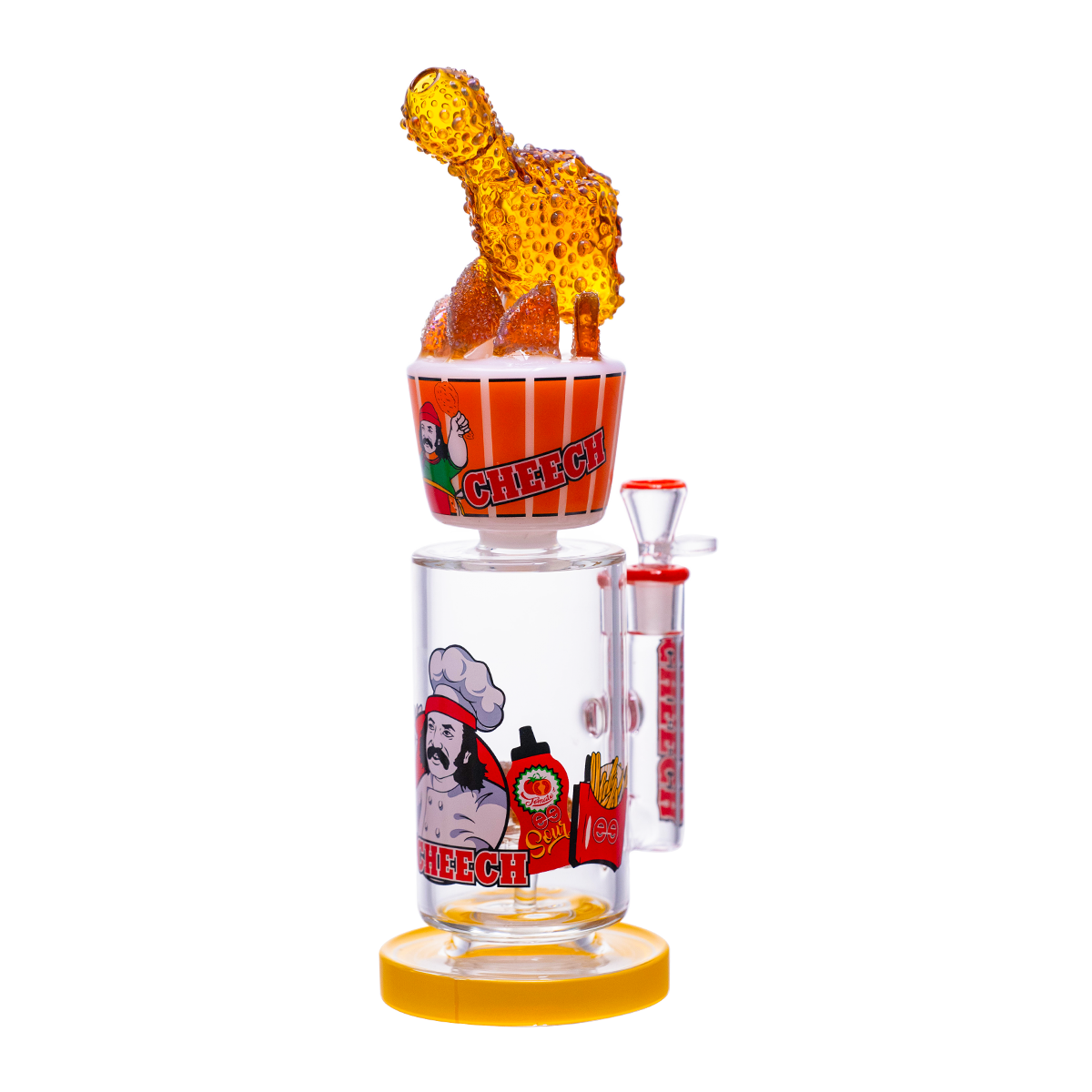 Fried chicken cup–style glass waterpipe