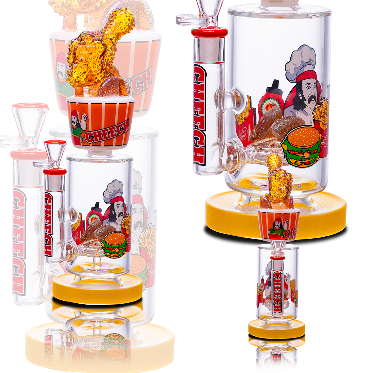 Fried chicken cup–style glass waterpipe