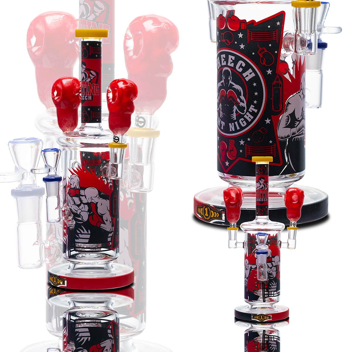 Heavy Hitter Boxing-Themed Glass Waterpipe