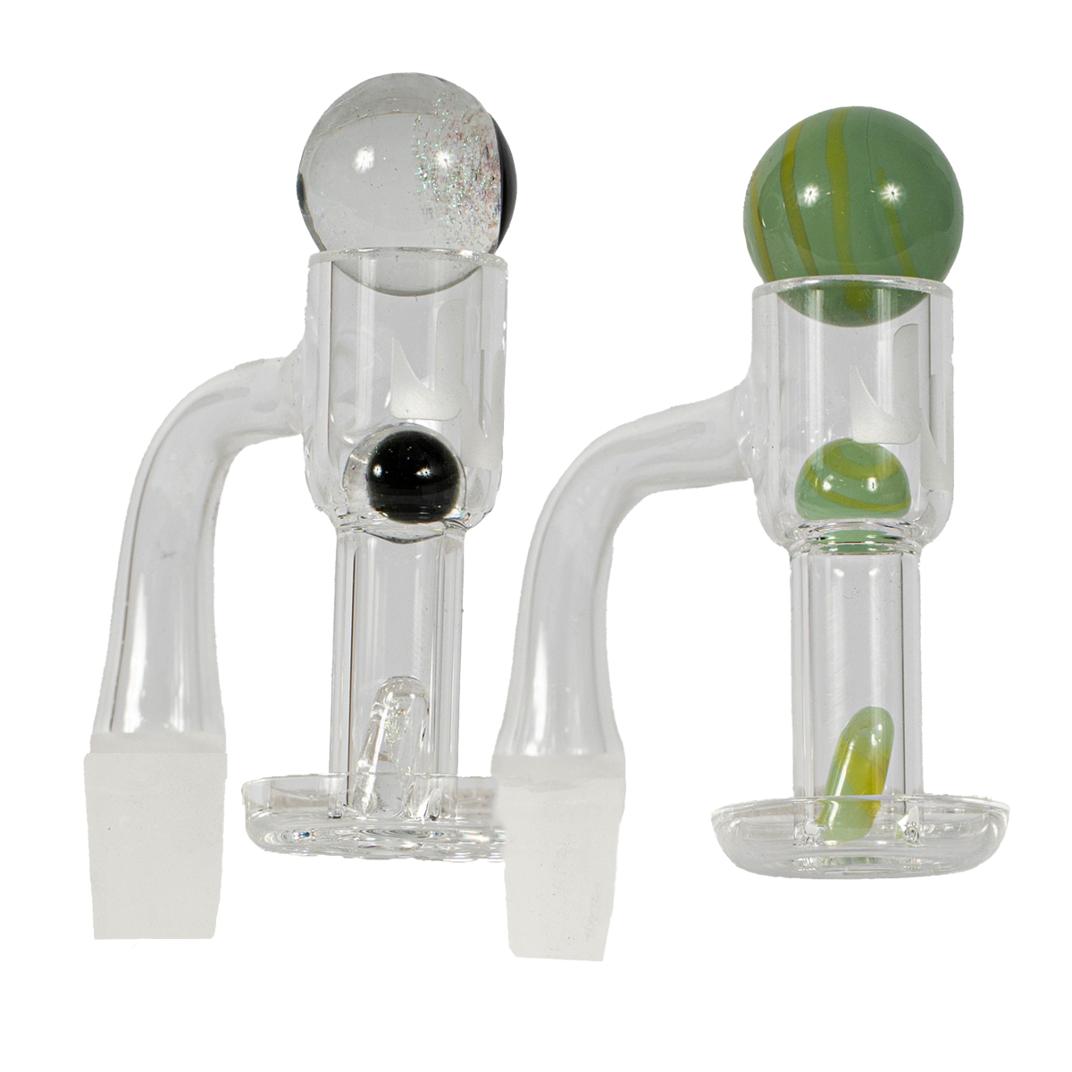 Colorful marble-set quartz bangers