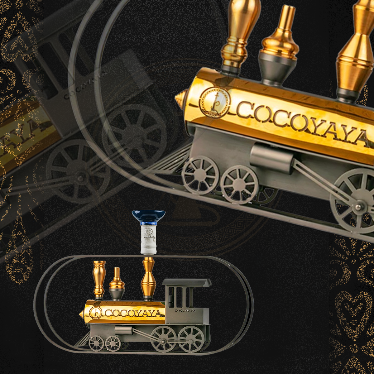 COCOYAYA EXPRESS TRAIN HOOKAH GOLDEN